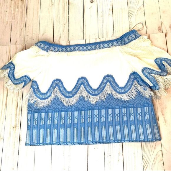 Jonathan Simkhai Fringe off the Shoulder CropTop S - Picture 3 of 8